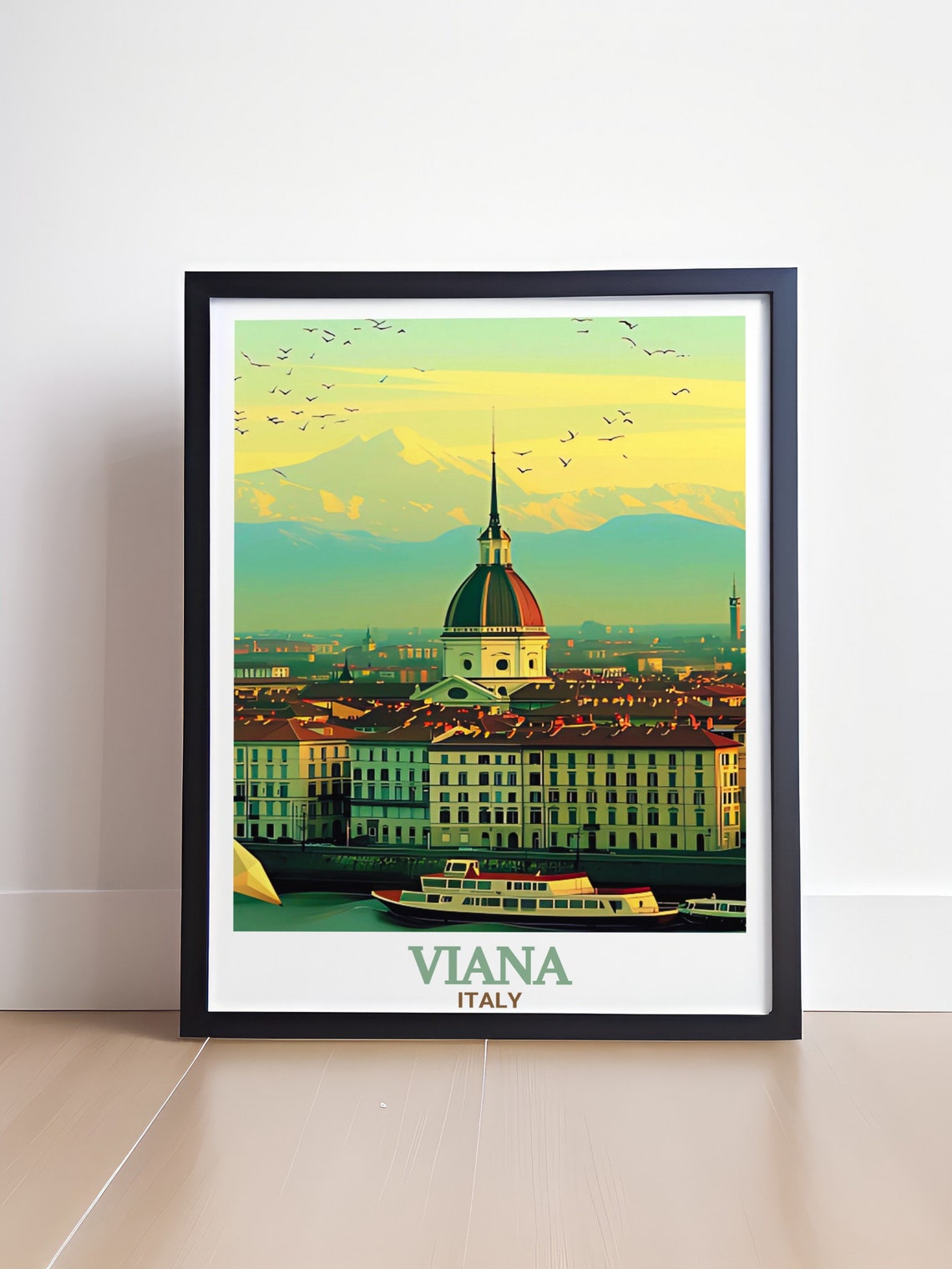 Turin Italy Mole Antonelliana City Skyline Vintage Travel Poster - Image 4