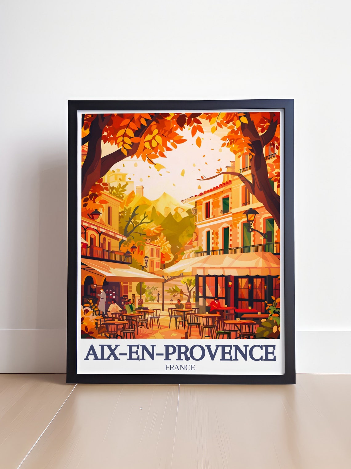 Aix-En-Provence Autumn Cafe Terrace Plane Trees France Poster - Image 4