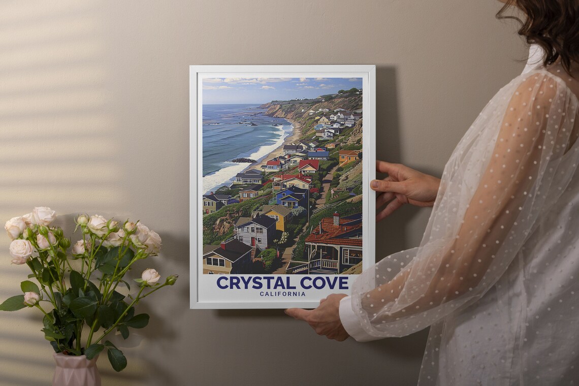 Crystal Cove Cliffside Beach Cottages Overlooking the Pacific Travel Poster - Image 3