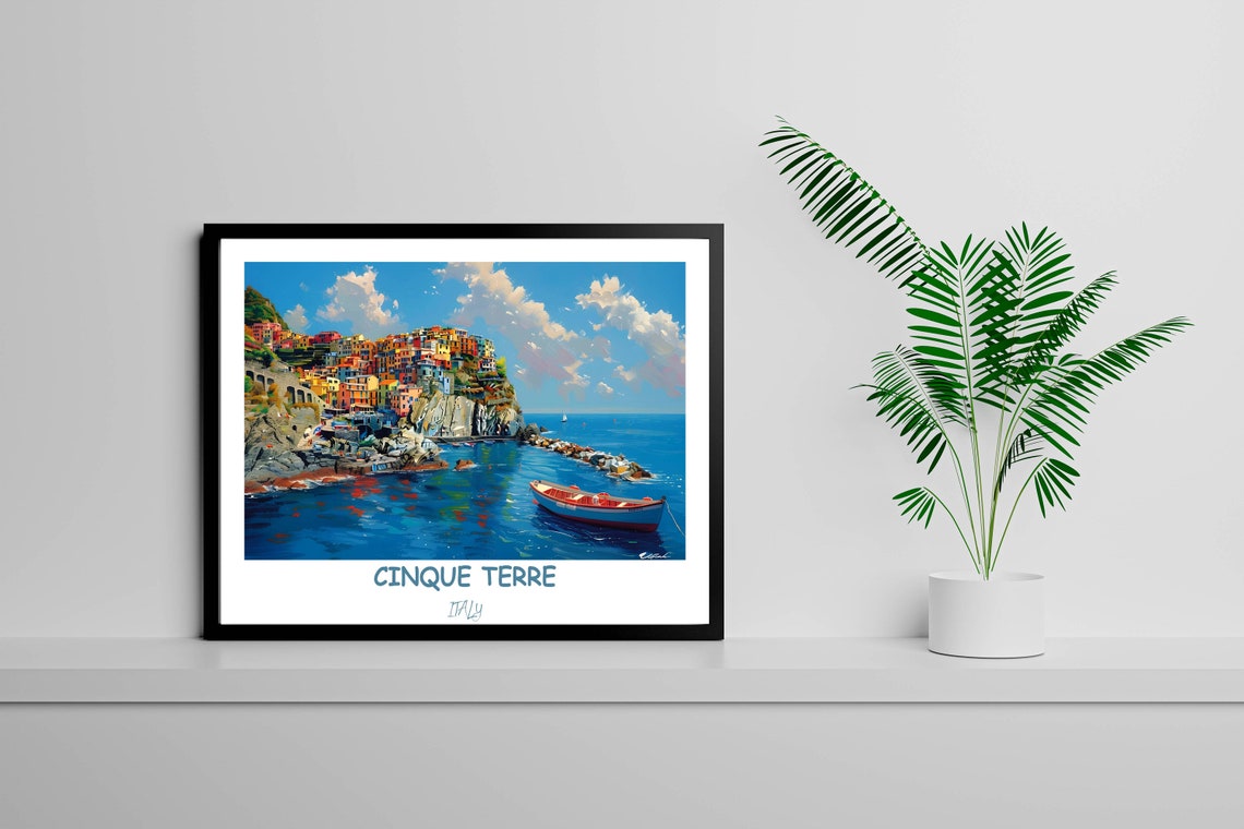 Cinque Terre Travel Print Manarola Painting Cinque Terre Poster Italy Travel Print Italy Poster Manarola Oil Painting - Image 4