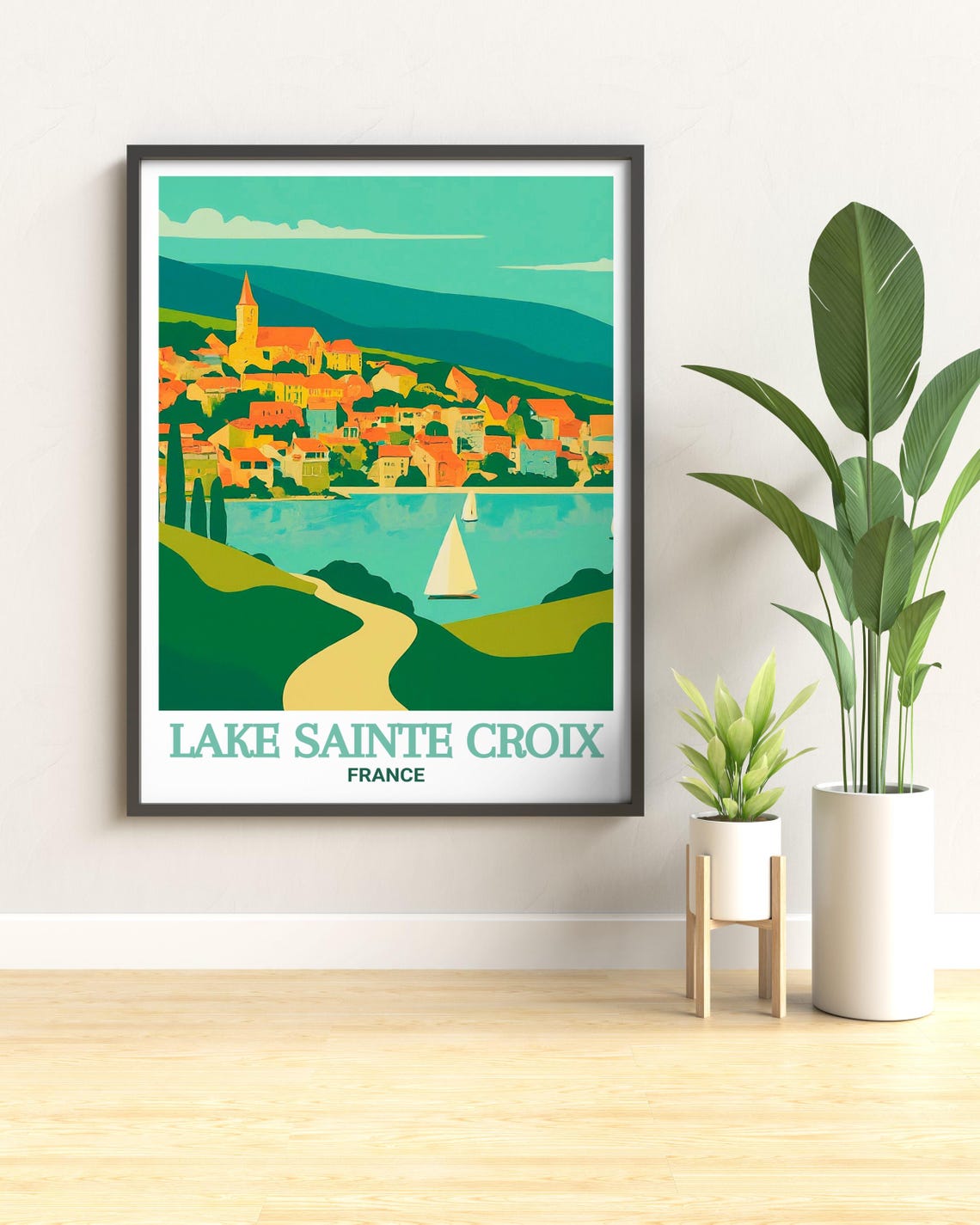 Lake Sainte Croix France Lakeside Village Bauduen Travel Poster - Image 2