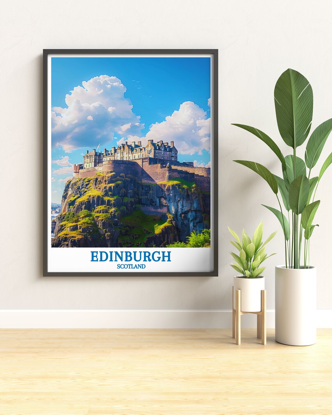 Edinburgh Castle on Castle Rock Historic Fortress Travel Poster - Image 3
