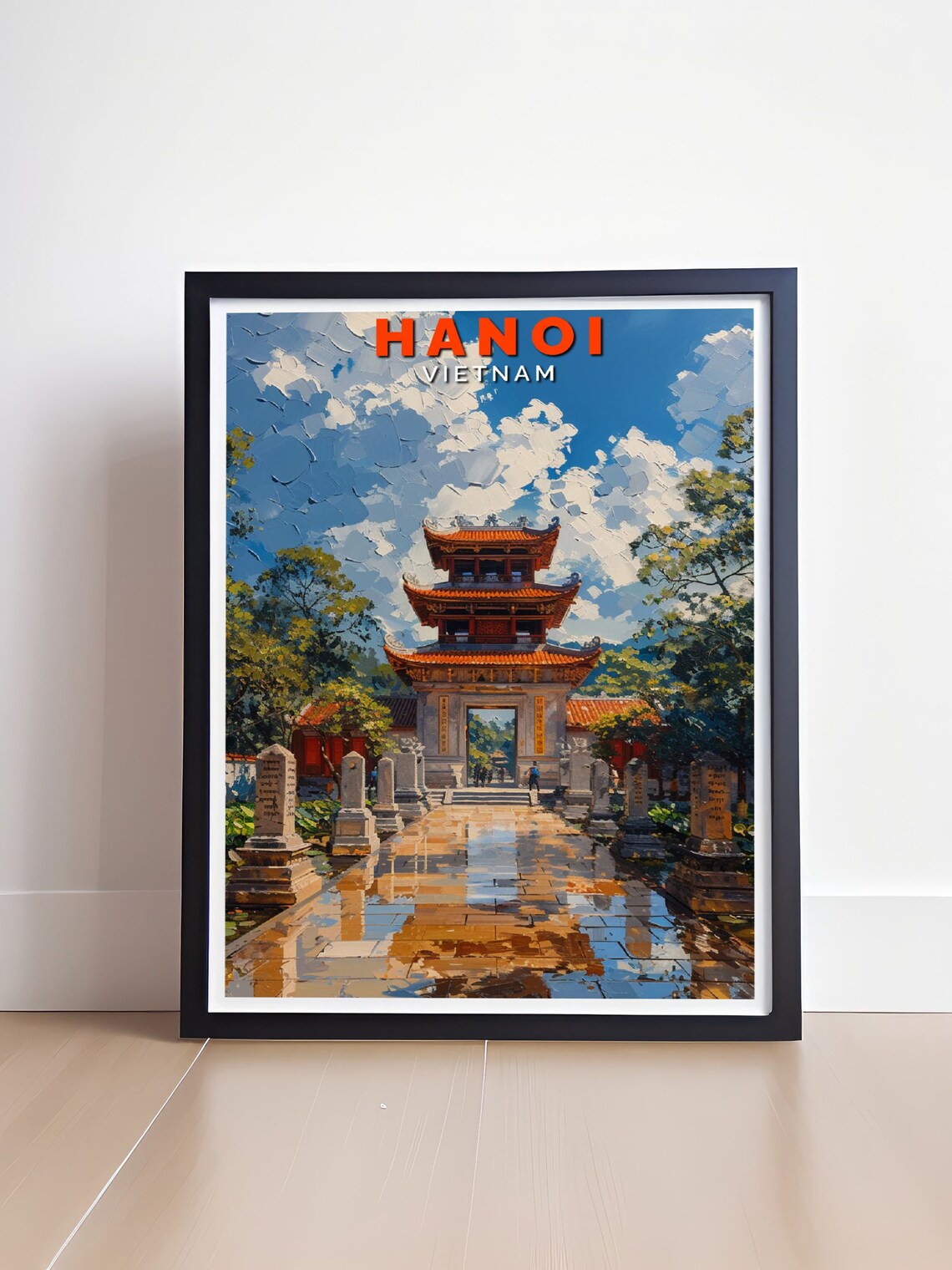 Hanoi Temple Of Literature Ancient Gate Vietnam Heritage Travel Poster - Image 4
