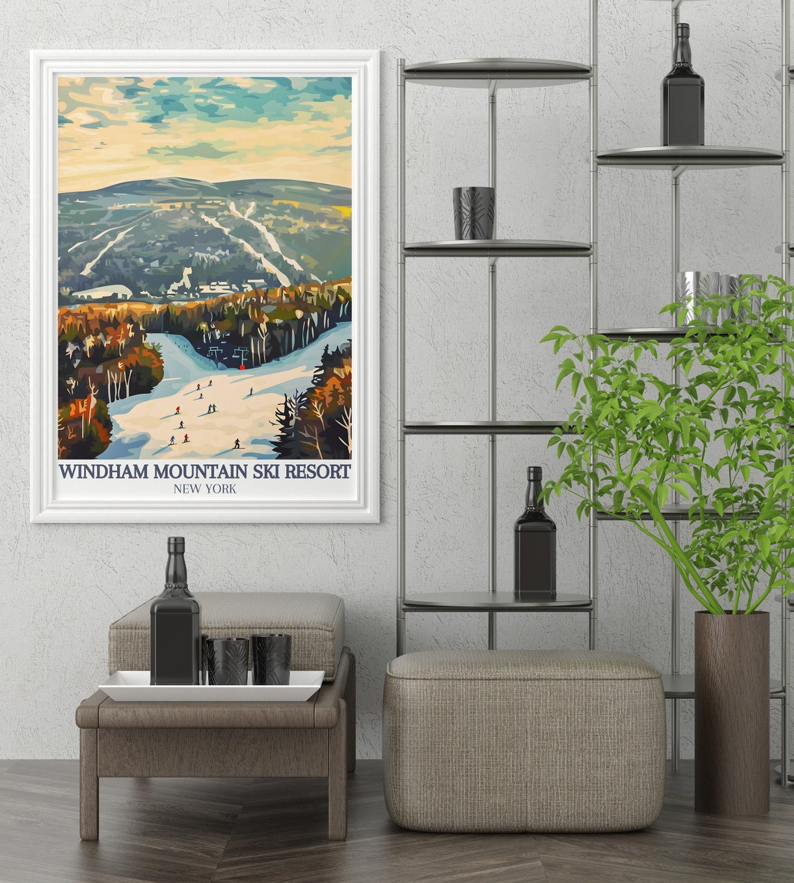 Windham Mountain Ski Resort New York Slopes Catskills Travel Poster - Image 2