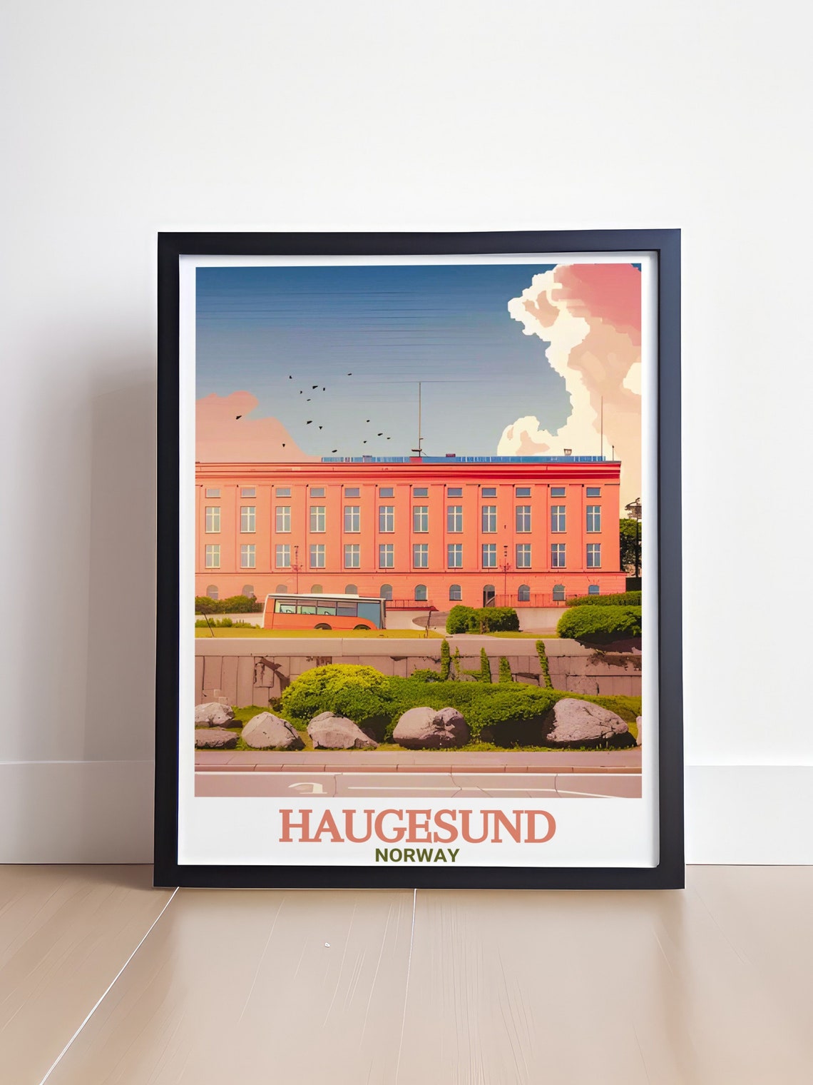 Haugesund Wall Art Haugesund City Hall Wall Print Haugesund From City Hall Travel Posters Haugesund Norway Travel Gift - Image 4