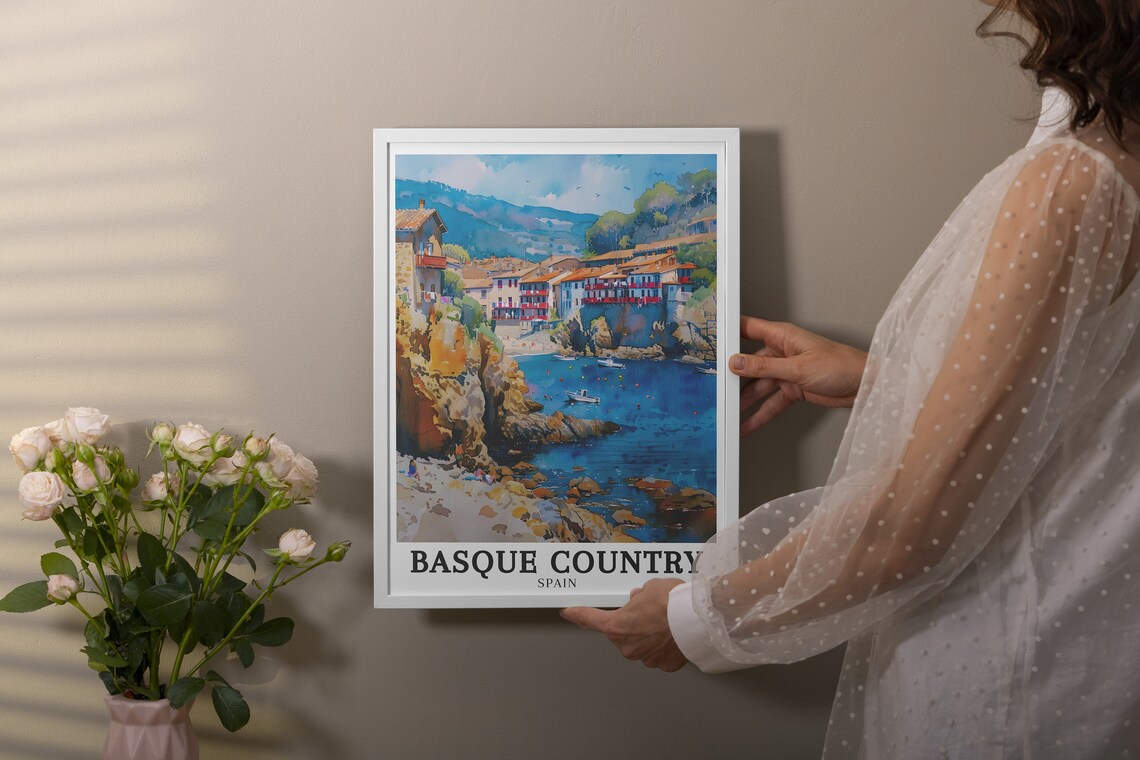 Basque Country Getaria Cliffs Fishing Village Coastal Poster - Image 3