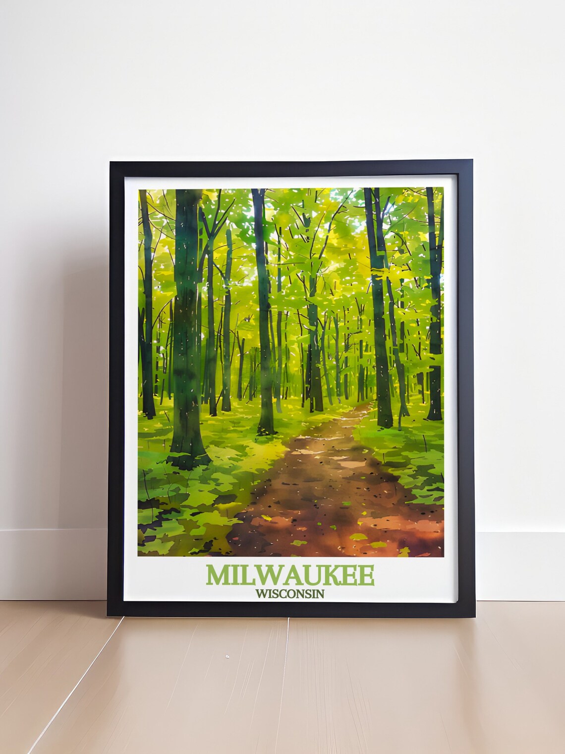 Kettle Moraine Forest Trail Green Woods Hike Travel Art Poster - Image 4