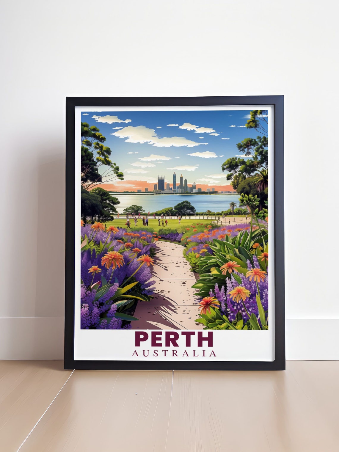 Perth Australia Kings Park Botanical Garden City Skyline Poster - Image 4