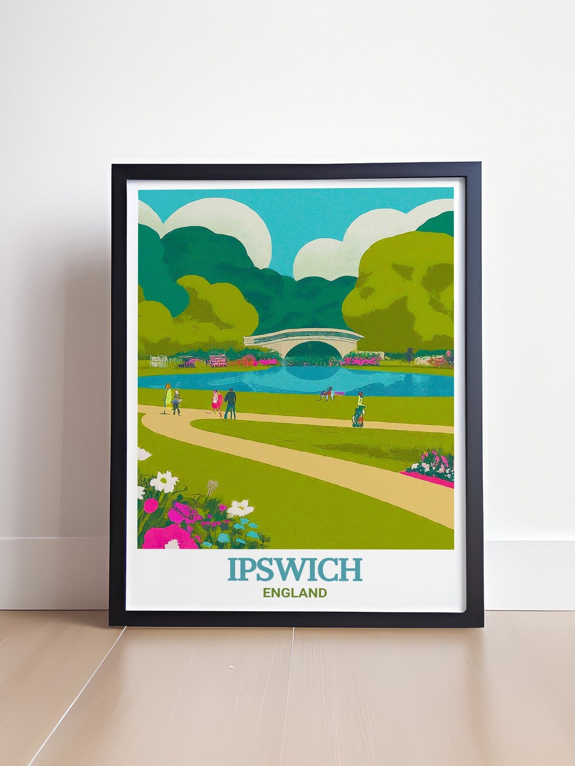 Ipswich Holywells Park Lake Gardens Retro England Nature Poster - Image 4