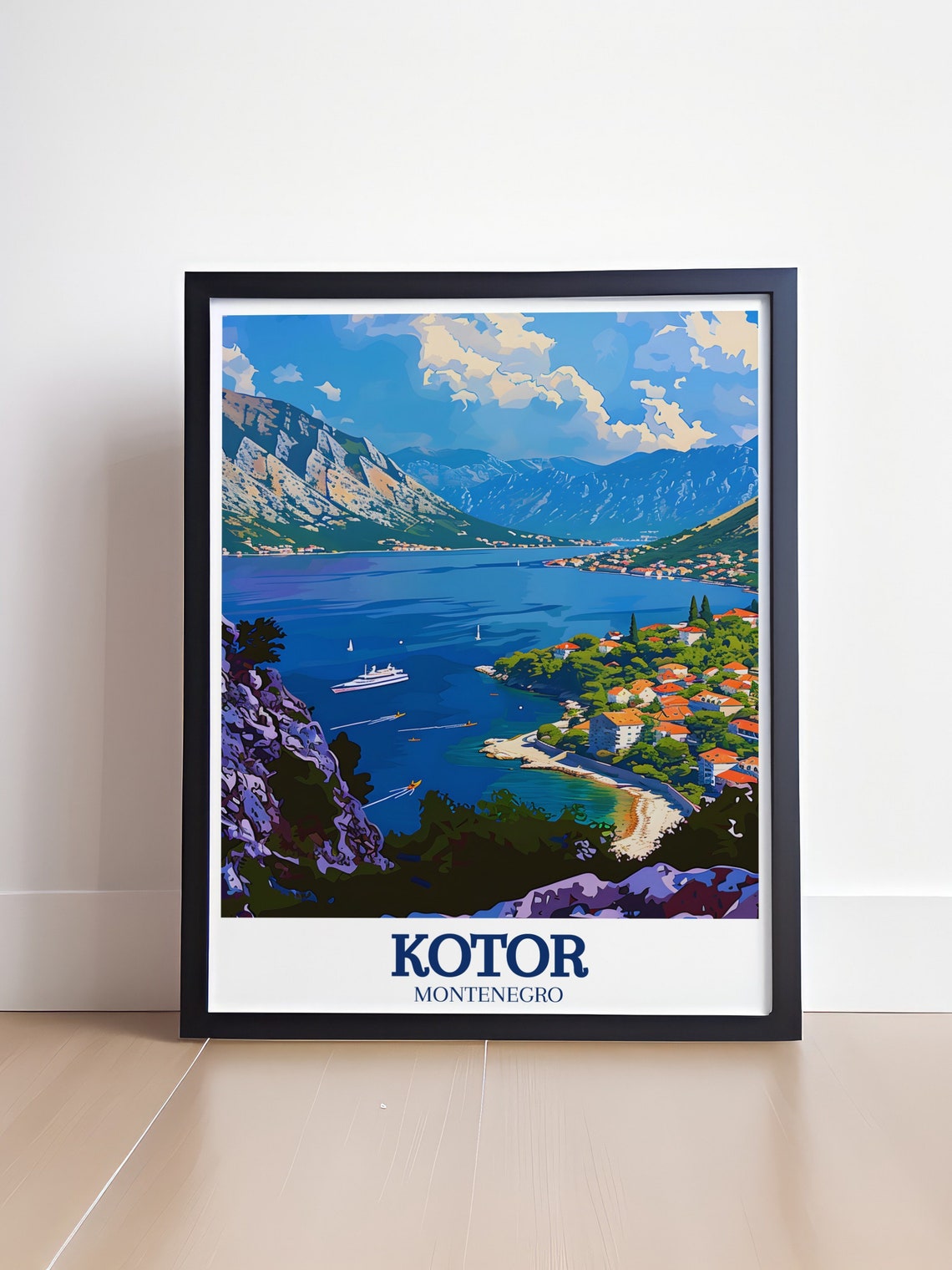 Kotor Bay Montenegro Scenic Adriatic Coast Sailing Town Poster - Image 4