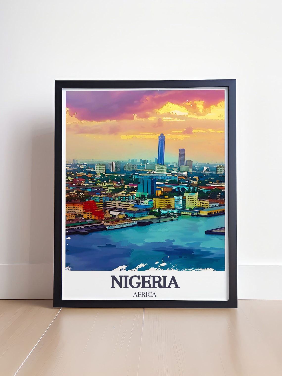 Nigeria Travel Poster Lagos Victoria Island Travel Print Lagos Victoria Island Art Nigeria Poster Print - Image 4
