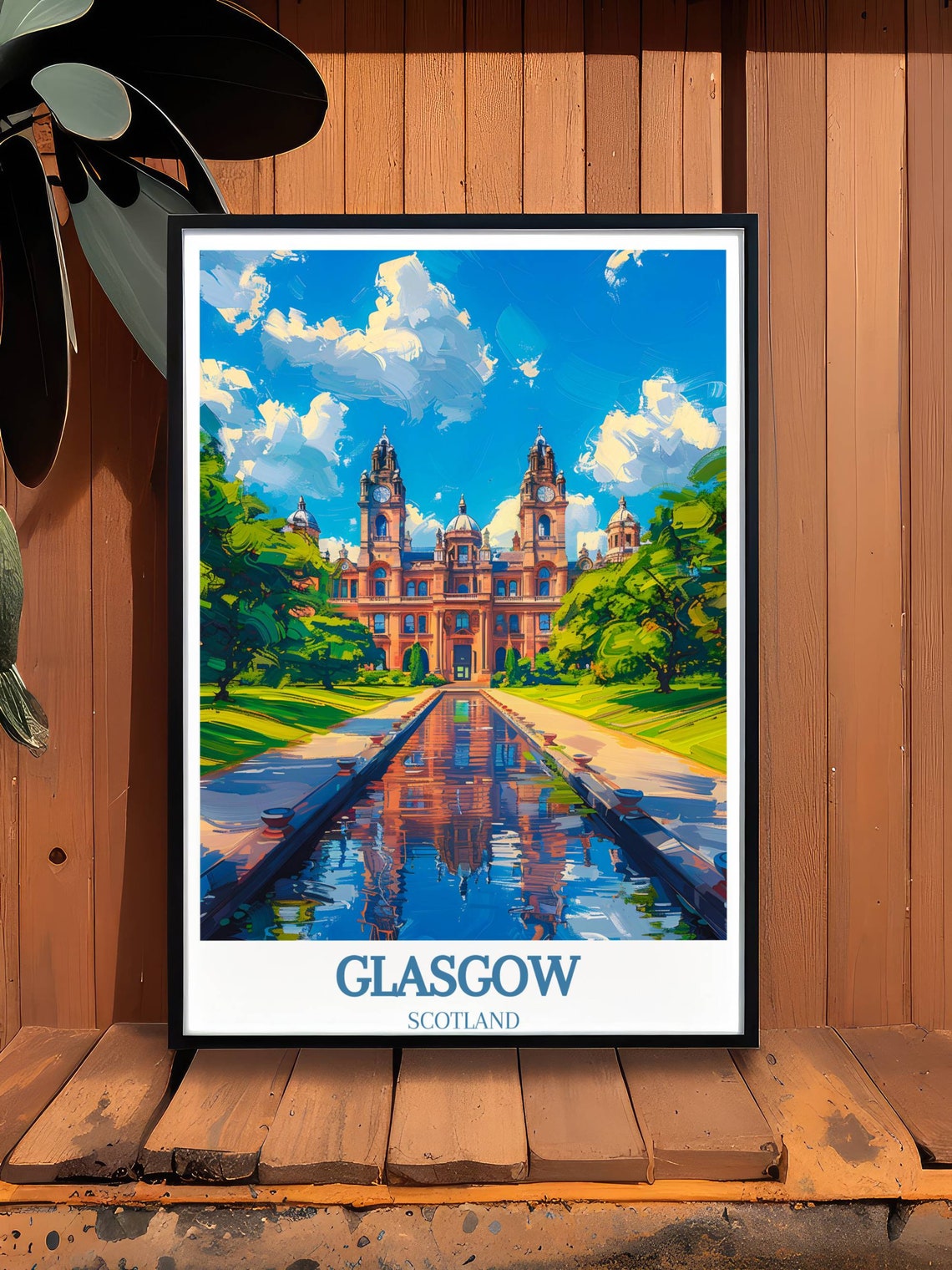 Glasgow Scotland Twin Towers Canal Reflection City Art Poster - Image 3