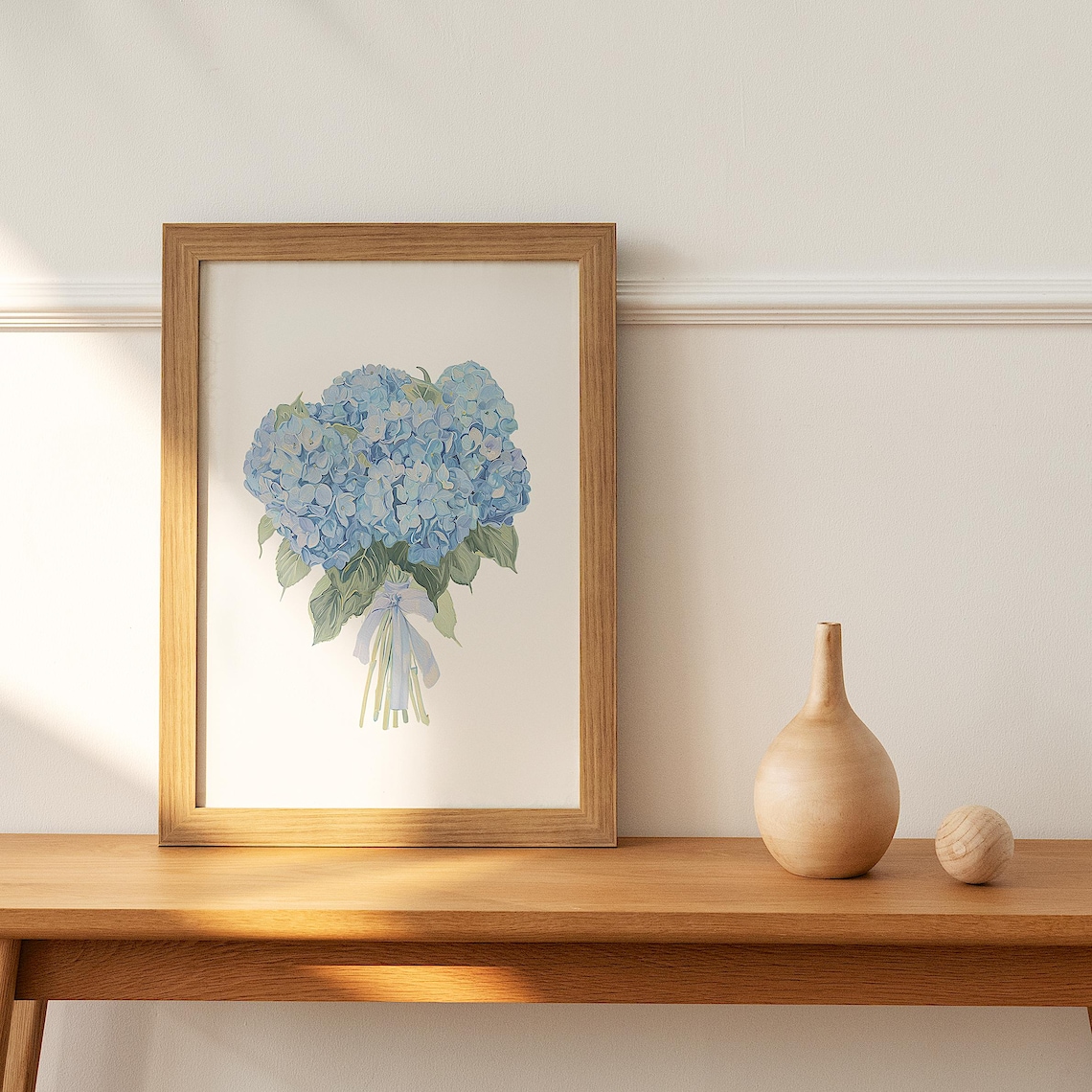 Blue Hydrangea Watercolor Art Print, Coastal Floral - Image 5