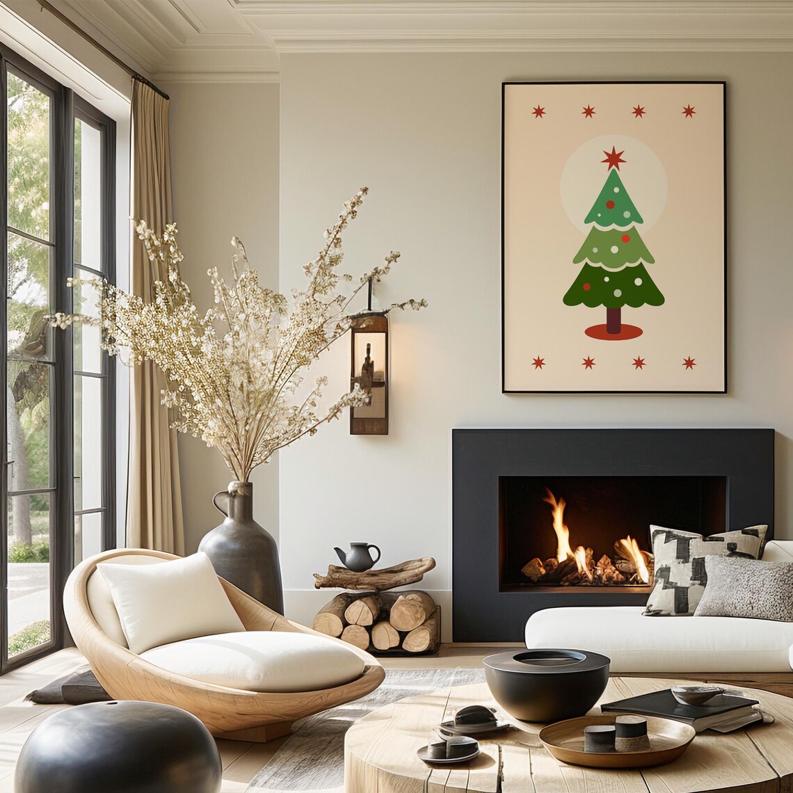 Christmas Tree Holiday Decor Art Print, Festive Homes - Image 2