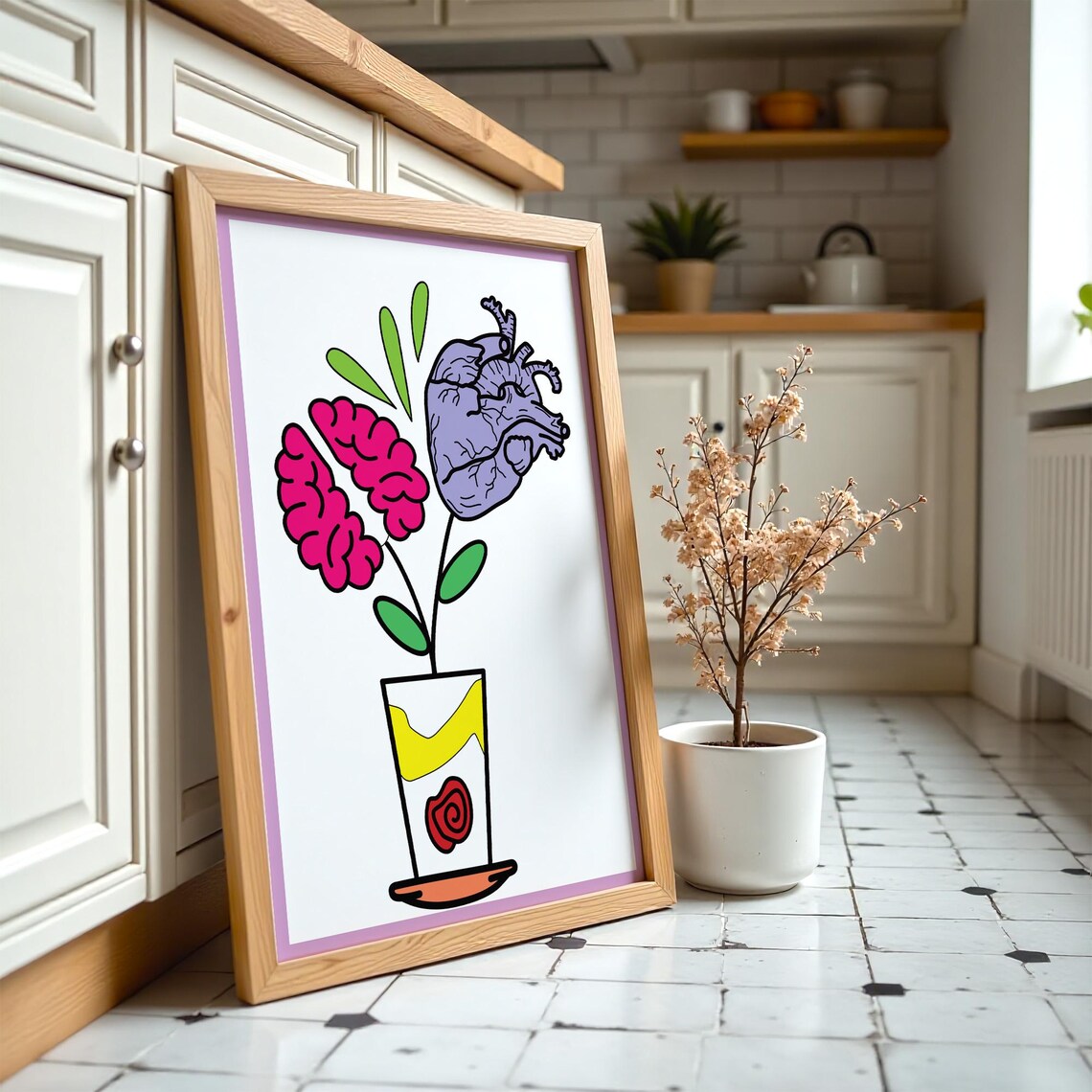 Colorful Modern Flower Art Print, Floral Decor - Image 2