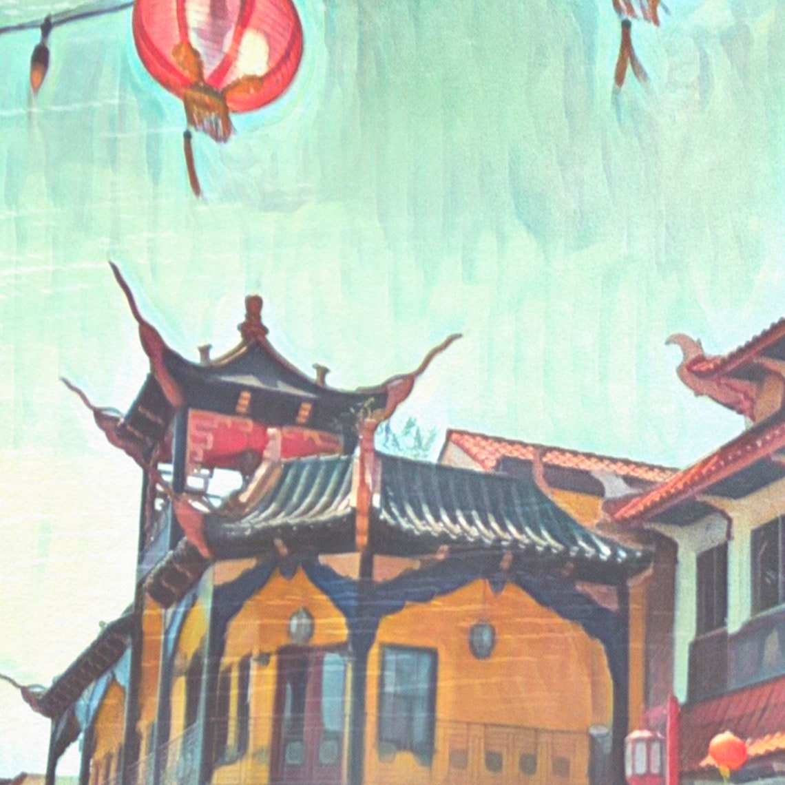 Los Angeles Poster Chinatown By Alecse Limited Edition California Travel Poster Classic Los Angeles Gallery Wall Print Of Chinatown - Image 4