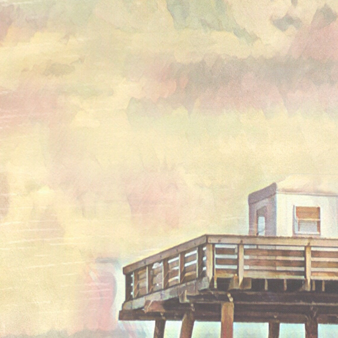 Ocean City New Jersey Vintage Travel Poster With Wooden Fishing Pier - Image 4