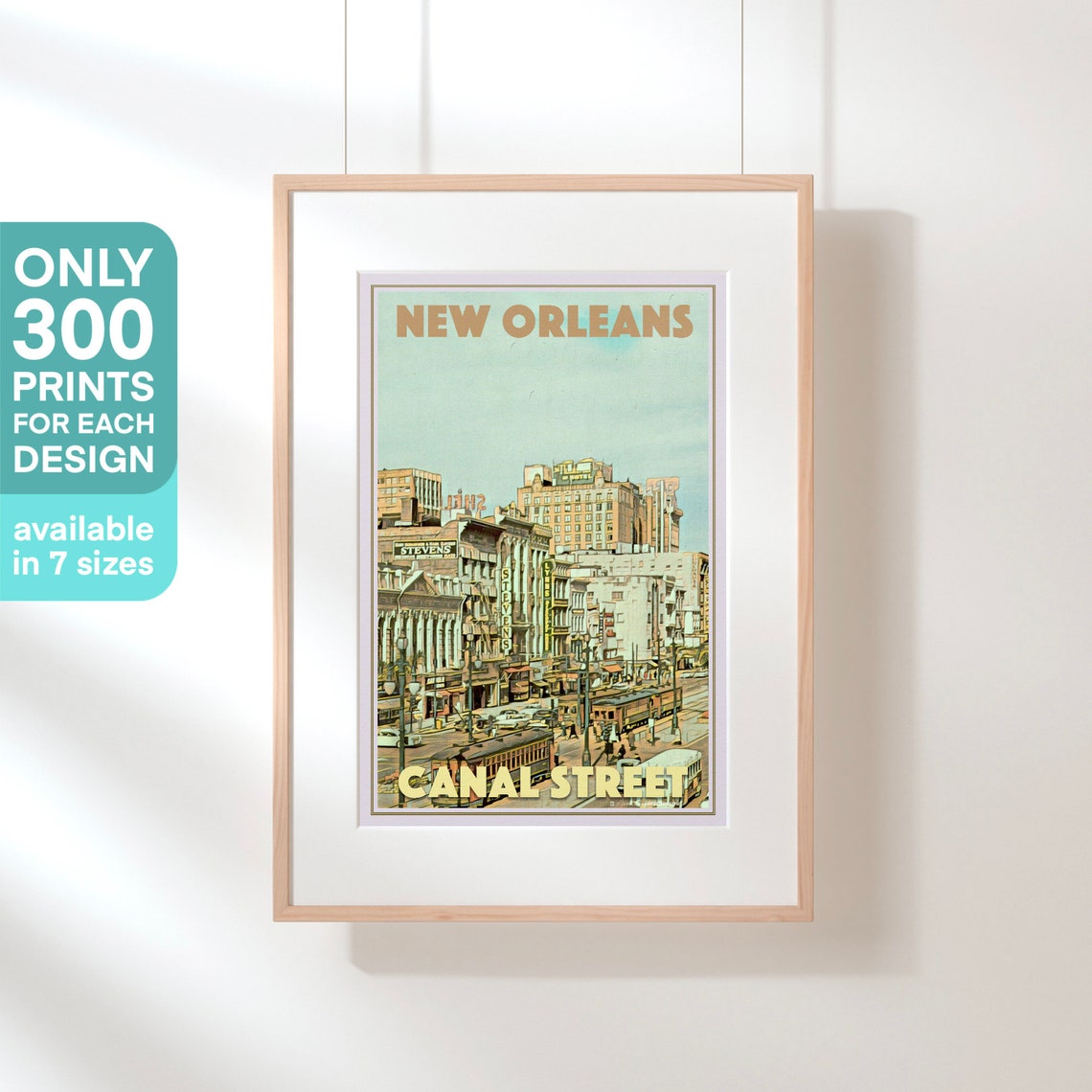 New Orleans Poster Canal Street By Alecse Limited Edition Original Louisiana Travel Poster New Orleans Print New Orleans Gift Idea - Image 3