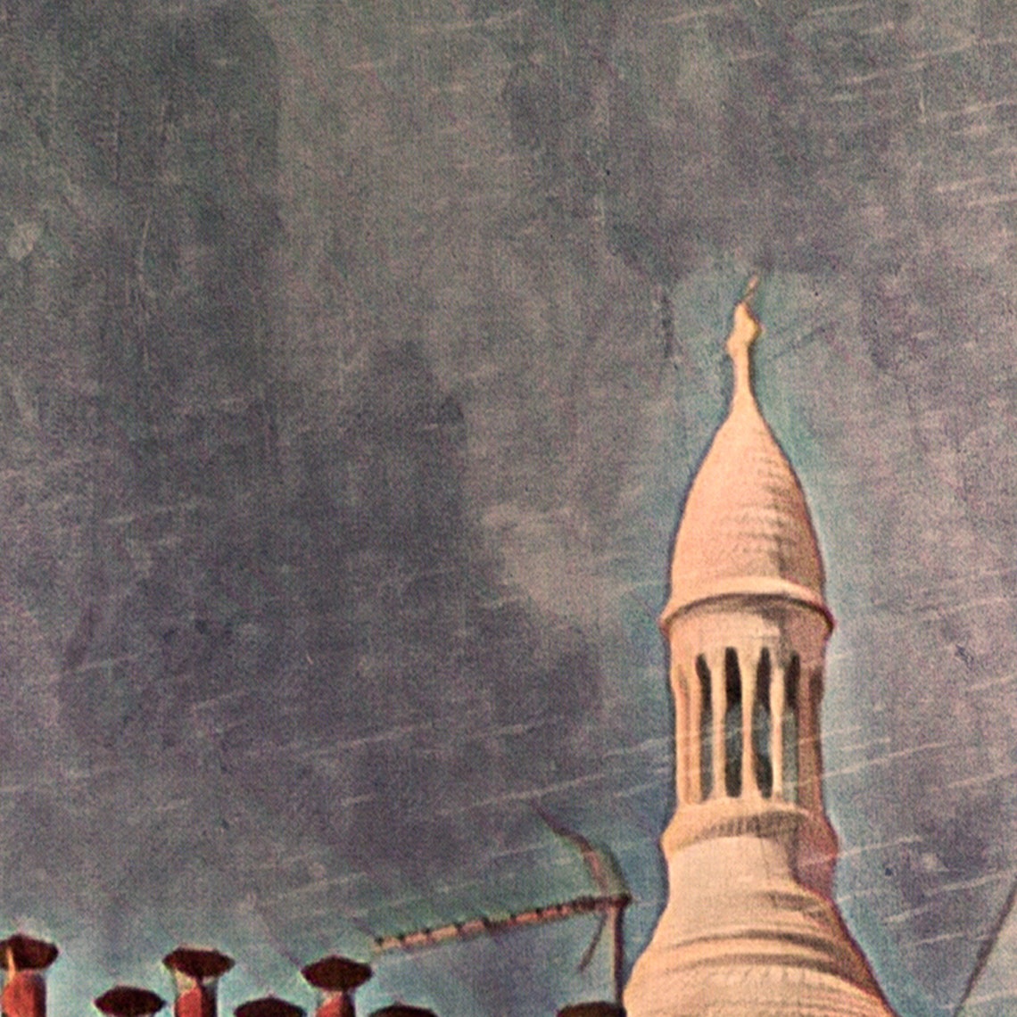 Paris Montmartre Retro Travel Poster Sur La Butte Rooftop View Art - Image 4