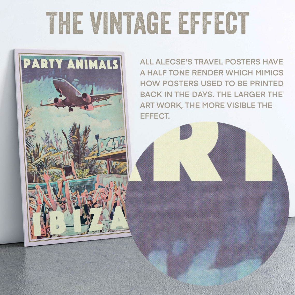 Ibiza Poster Party Animals By Alecse Limited Edition Ibiza Travel Poster Ibiza Party Poster Dc10 Club Print Classic Poster Of Ibiza - Image 2