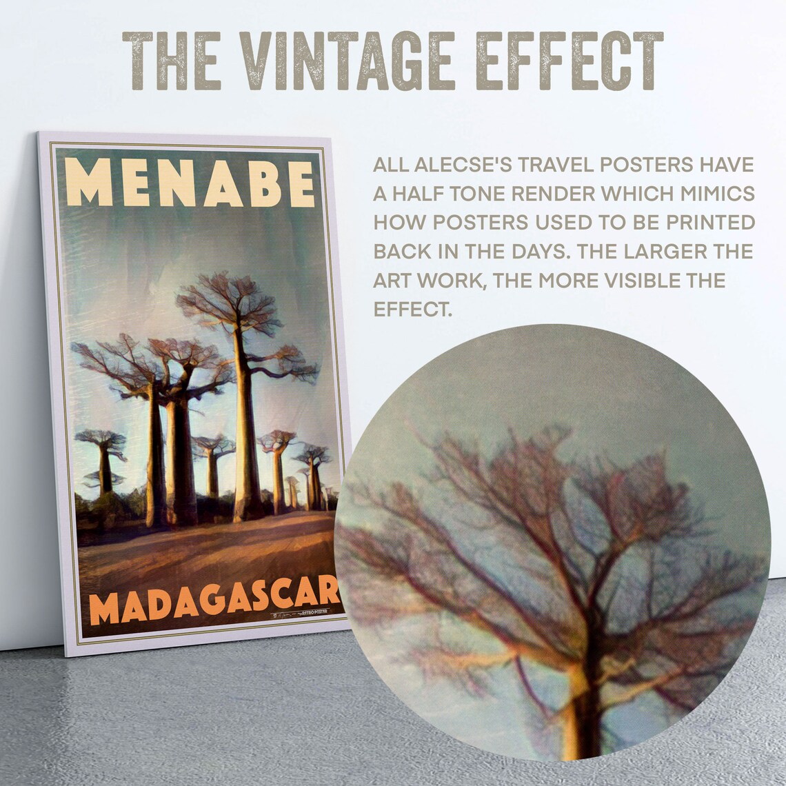Madagascar Menabe Avenue of the Baobabs Trees Vintage Travel Poster - Image 2