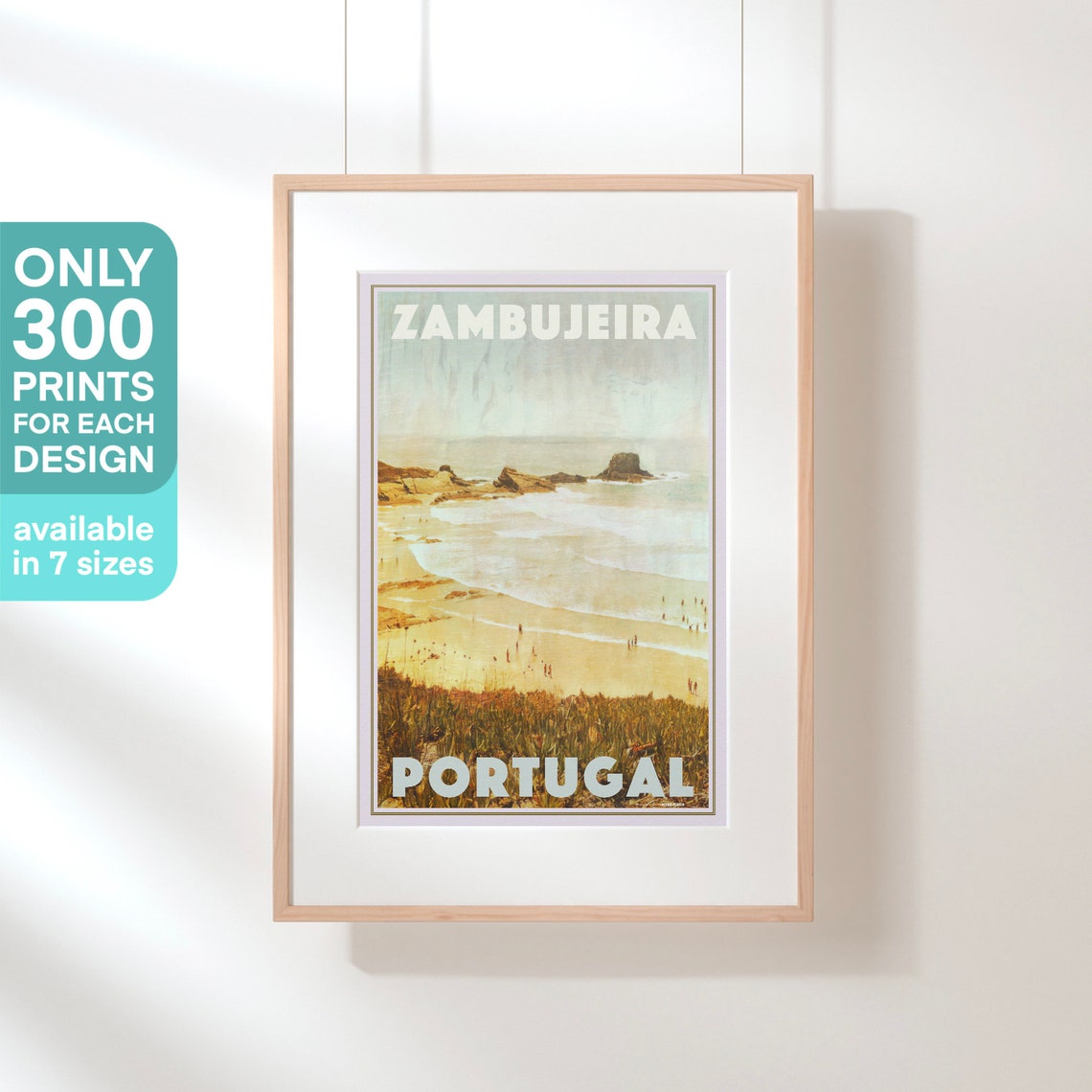 Zambujeira Poster By Alecse Limited Edition Portugal Travel Poster Zambujeira Print Portugal Gift Portugal Gallery Wall Print - Image 3