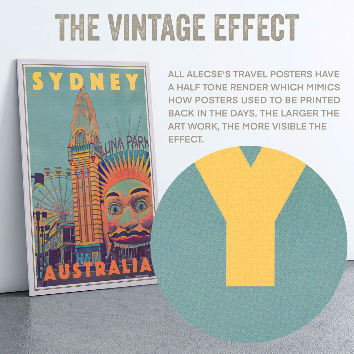 Sydney Luna Park Amusement Face Entrance Australia Travel Poster - Image 2