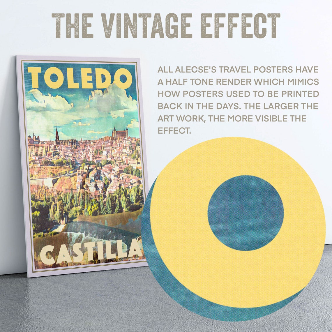 Toledo Spain Vintage Travel Poster Castilla Medieval Skyline Art - Image 2