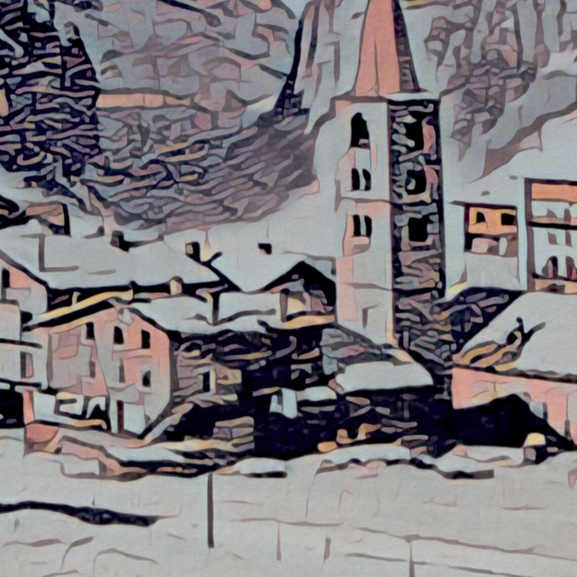 Val dIsere French Alps Retro Ski Travel Poster Tarentaise Village Art - Image 4
