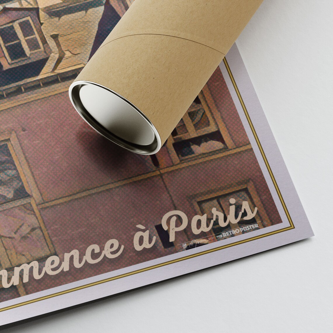 Montmartre Paris Rooftops Tout Commence A Paris Vintage Travel Poster - Image 2