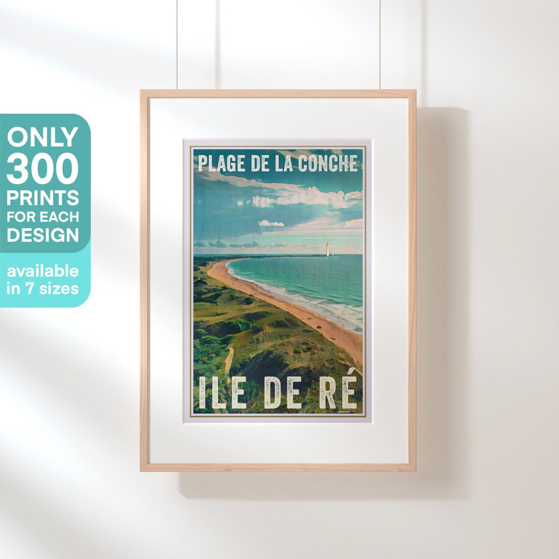 Ile de Re Plage de la Conche Lighthouse Beach France Travel Poster - Image 3