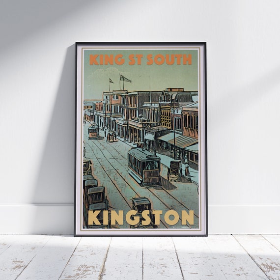 Jamaica Poster King Street By Alecse Limited Edition Jamaica Travel Poster Classic Jamaica Print Kingston Print Jamaican Gift Idea