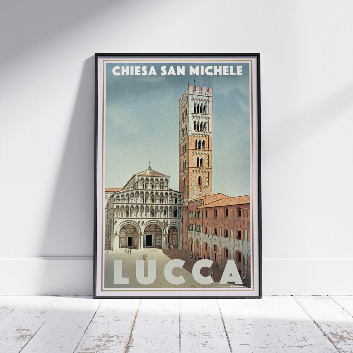 Lucca Poster San Michele By Alecse Limited Edition Lucca Print Italy Travel Poster Tuscany Poster Italy Travel Wall Print Of Lucca