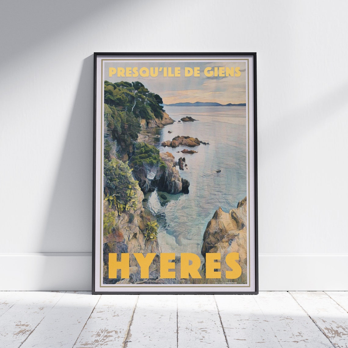 Hyeres Poster Giens Peninsula By Alecse Limited Edition France Travel Poster Var Poster Giens Print France Travel Wall Hyeres Print