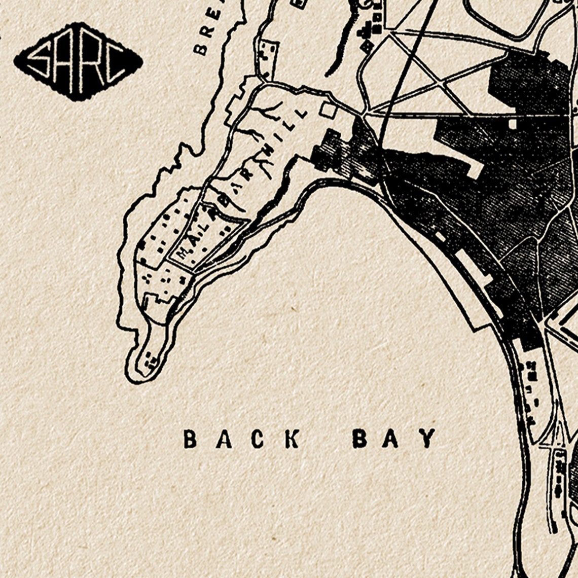 Mumbai Back Bay Vintage Map Matchbox Label Style India Poster - Image 4