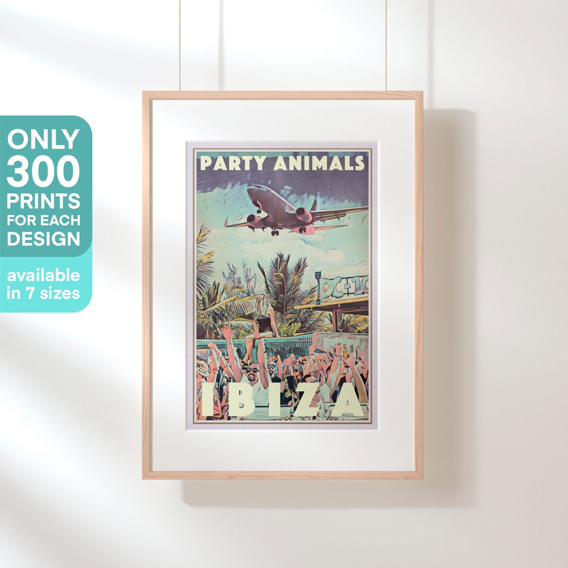 Ibiza Party Animals Beach Club Retro Travel Poster Spain Decor - Image 3