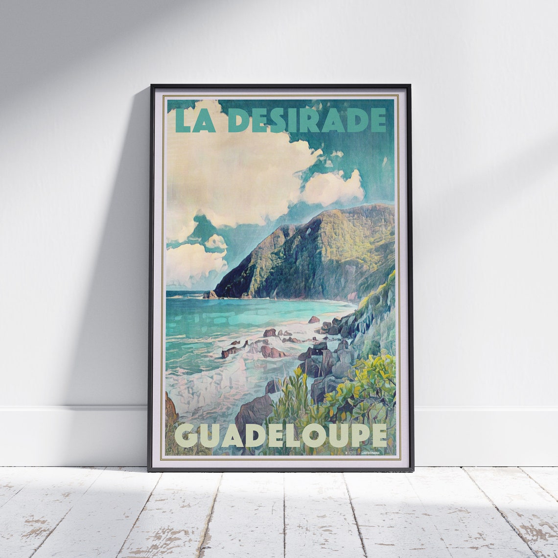 Guadeloupe Poster Desirade By Alecse Limited Edition Guadeloupe Travel Poster Classic Guadeloupe Print Of La Desirade Guadeloupe Gift