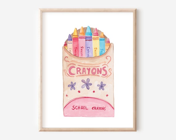 Crayons Art Print Nursery Wall Decor Box Of Crayons Poster Kids Decor Playroom Poster Rainbow Print