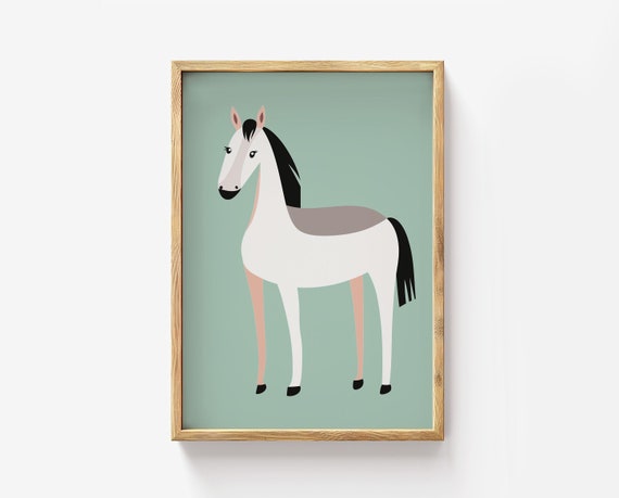 Elegant Horse Print Minimalist Animal Poster