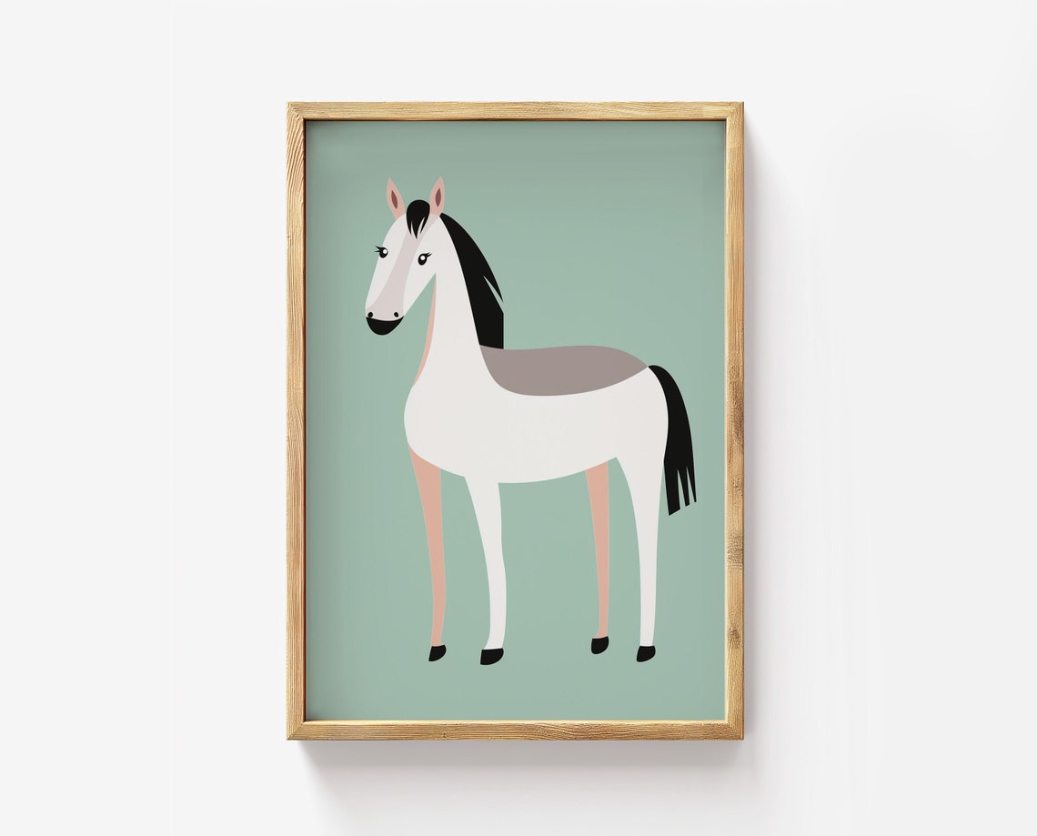 Elegant Horse Print Minimalist Animal Poster