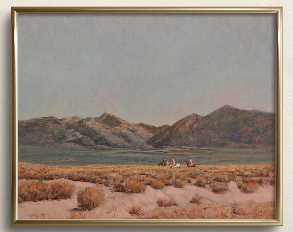 Sagebrush In December, Vintage Desert Art Print
