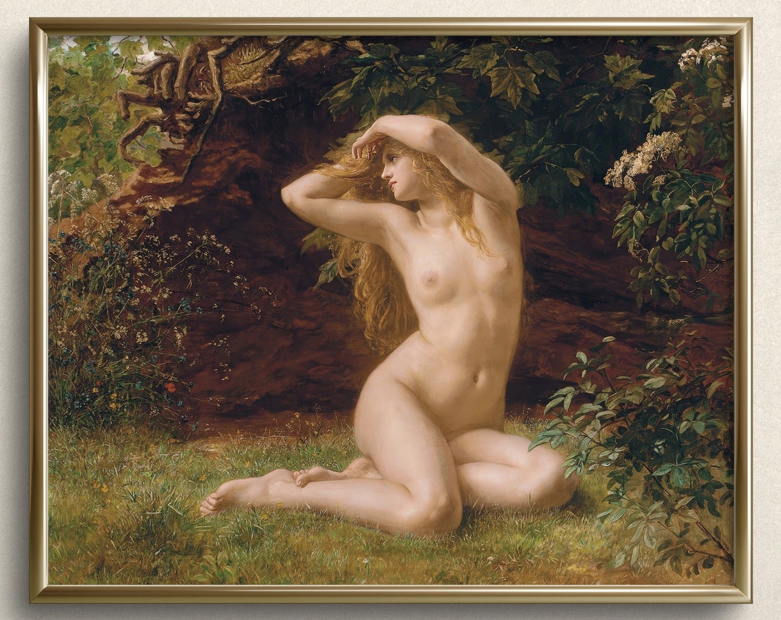 The Awakening Of Eve Fine Art Print Eve Art Print Vintage Nude Figure Art Vintage Nude Painting Woman Nude Figure Painting Da21