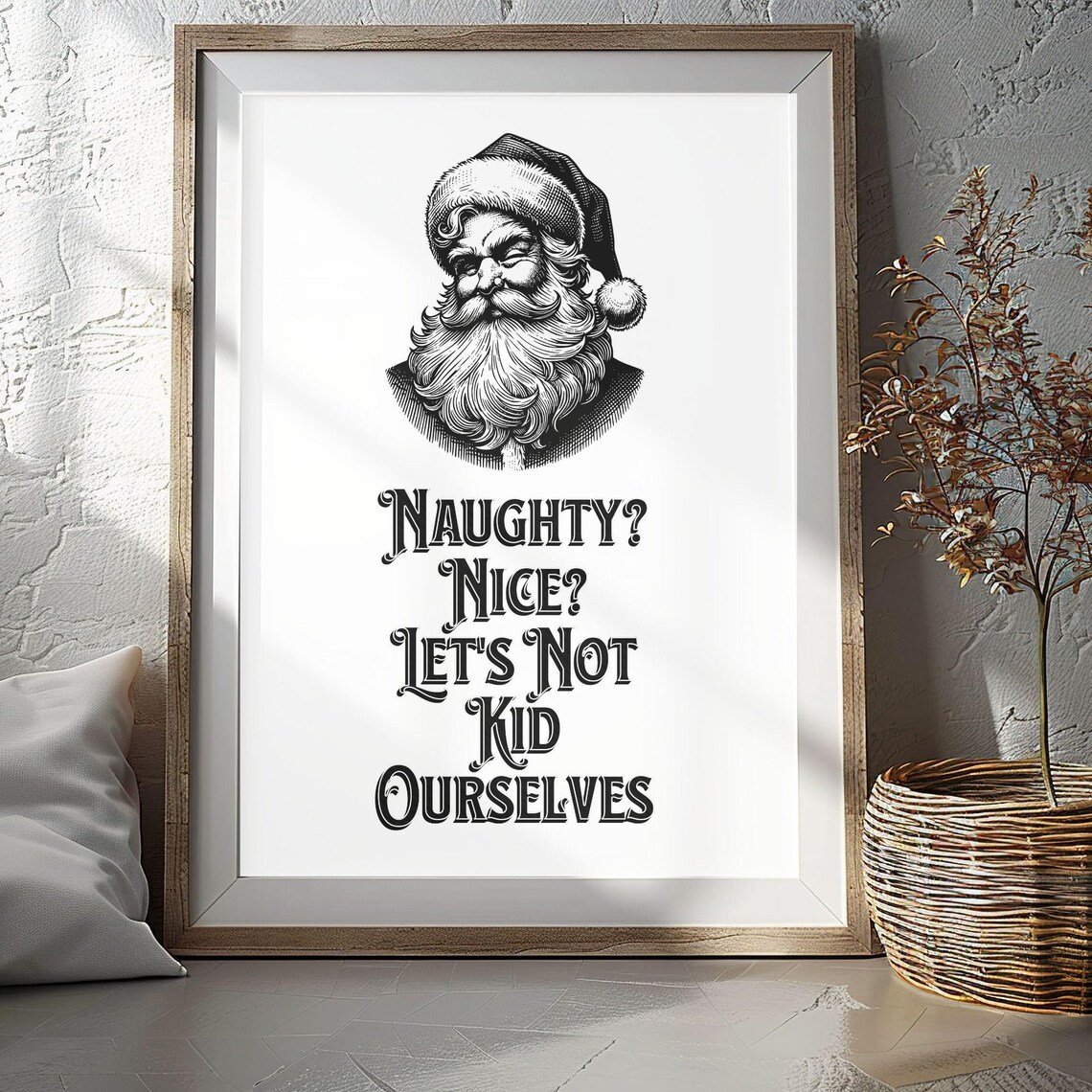 Funny Santa Winking, Naughty Or Nice Quote