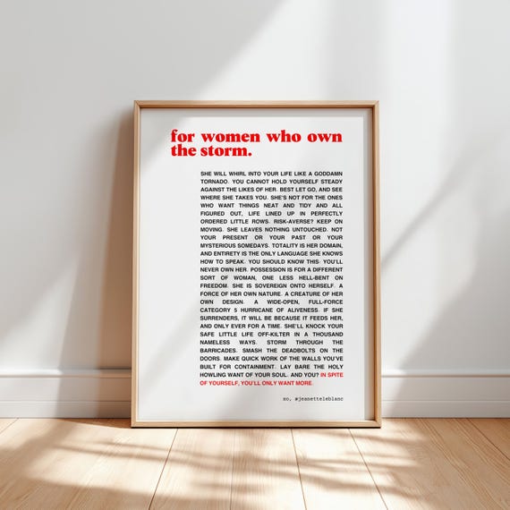 Fierce Feminine Power Poster, Empowering Wall Art