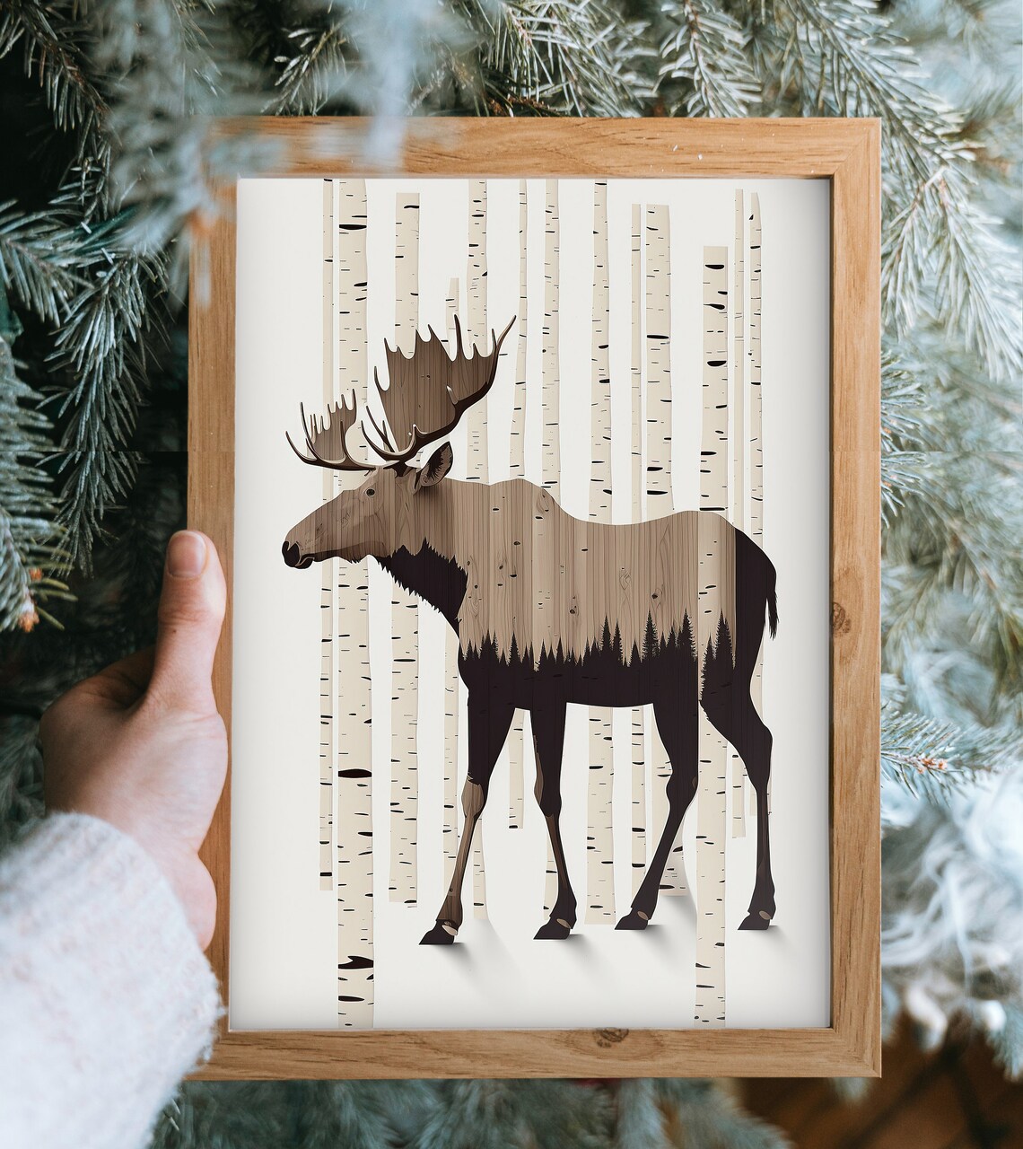 Moose Art Print, Rustic Lake House Decor - Image 4