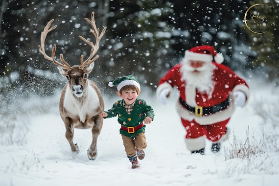 Christmas Reindeer Holiday Photography Art Print