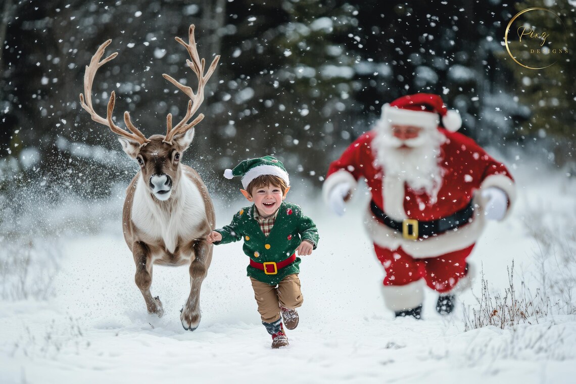 Christmas Reindeer Holiday Photography Art Print