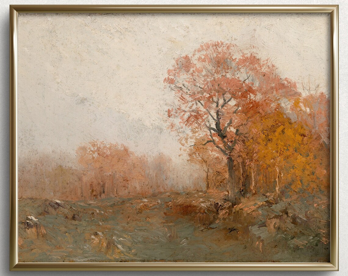 Autumn Trees Fall Wall Art, Seasonal Landscape Print