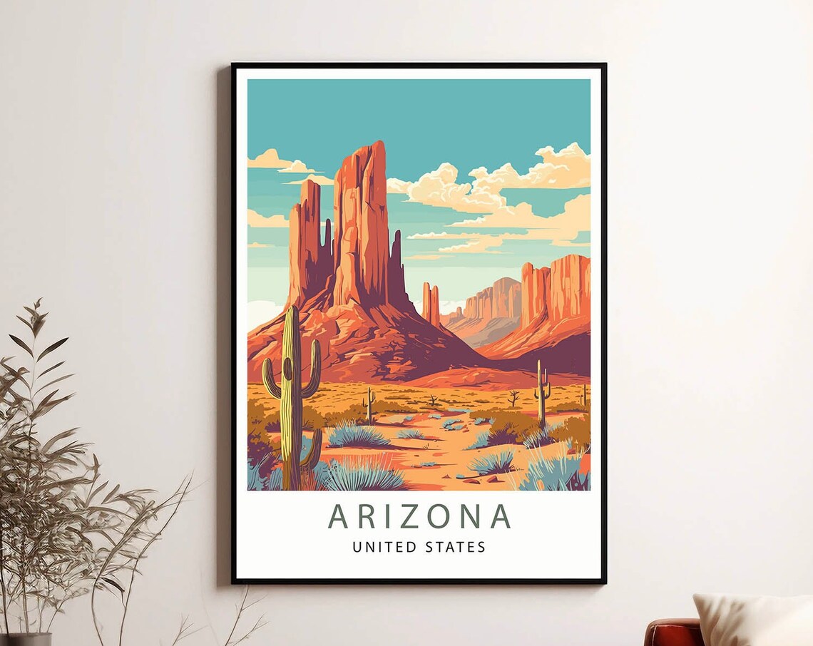 Arizona Minimalist Travel Poster Art Print