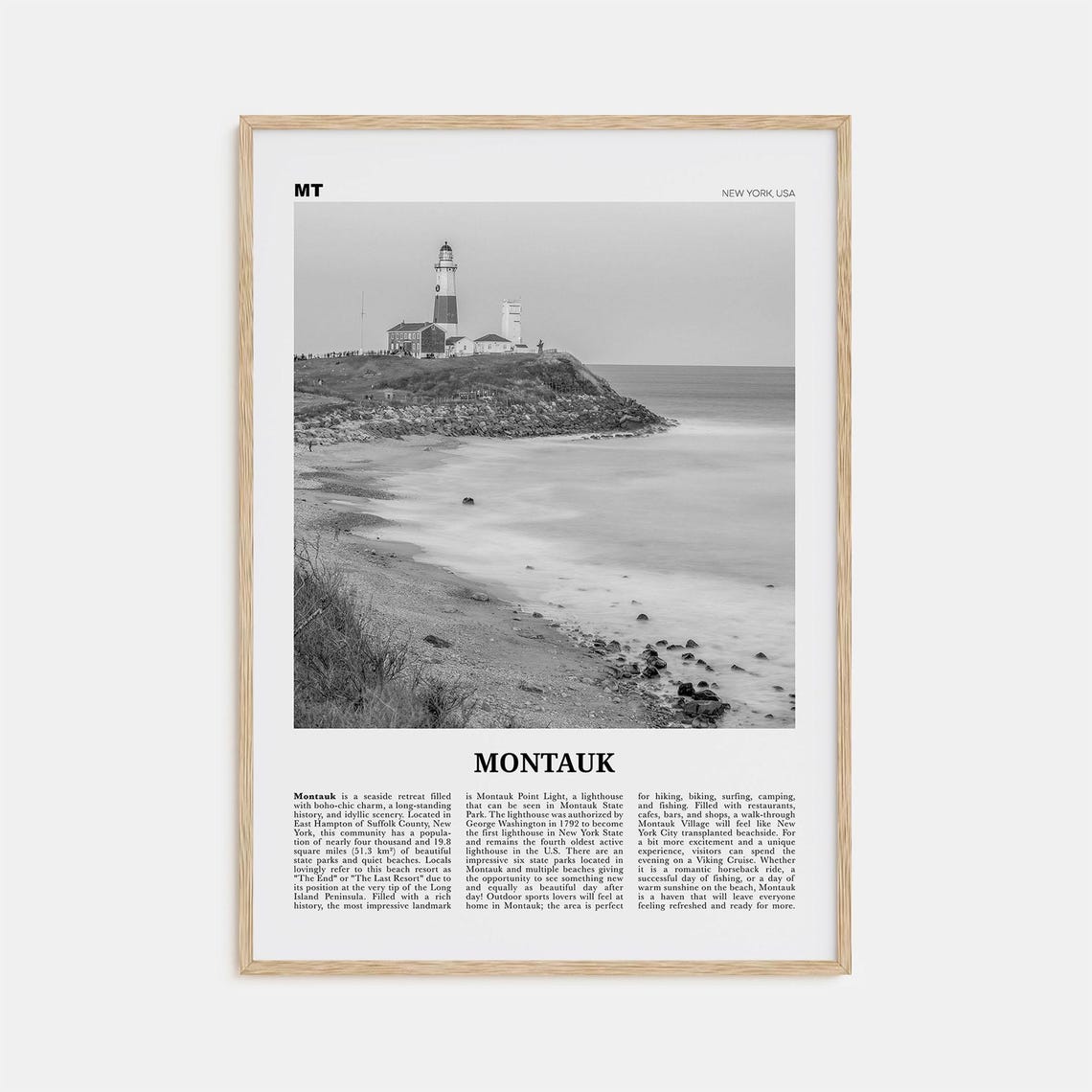Montauk Black And White No 2 Travel Poster